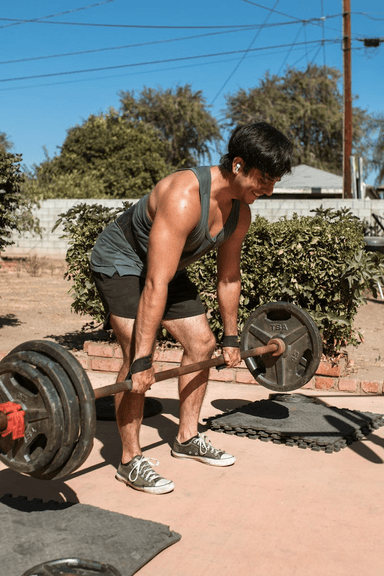 Person exercising outdoors